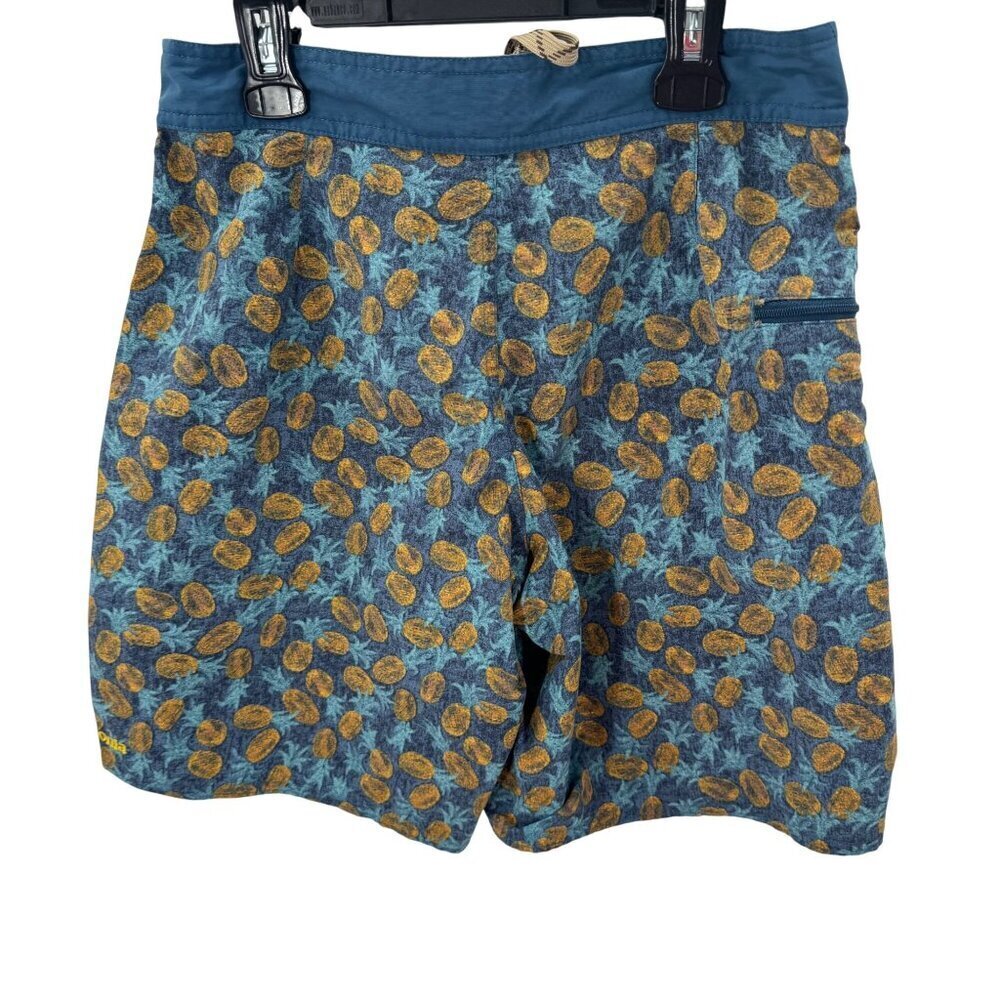 Patagonia Mens Blue Printed Board Shorts Size 28 w/Drawstring Waist & Zip Pocket - Picture 5 of 8